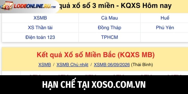 Đánh giá khách quan về hạn chế của Xoso.com.vn
